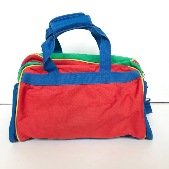 Vintage United Colors of Benetton Blue Green Red Duffel Travel Bag Weekender - Picture 2 of 16